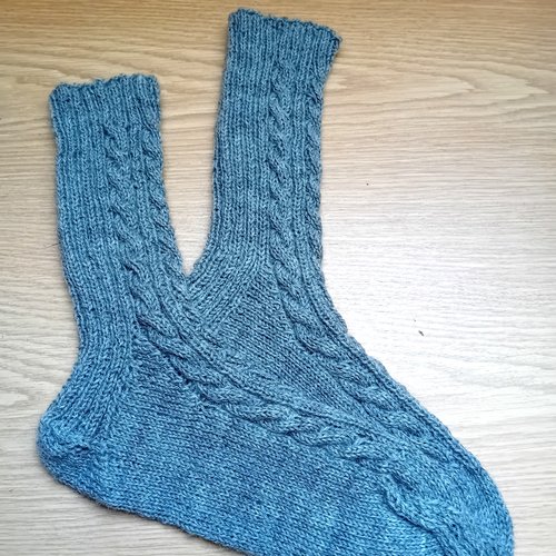 Chaussettes en laine tricot, brun dégradé, pointure39-41 fr, env.25-26 cm