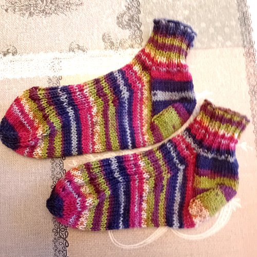 Chaussettes courtes en laine faites à la main rouge, 37-38