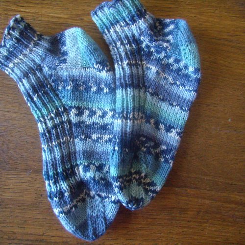 Chaussettes courtes en laine faites à la main rouge, 37-38