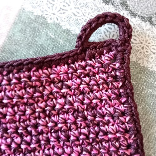 Maniques de coton, lavette, au crochet, fait main