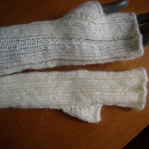Mitaines tricotées main, gants sans doigts