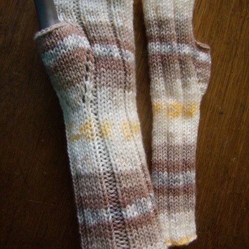 Mitaines tricot main, gants sans doigt