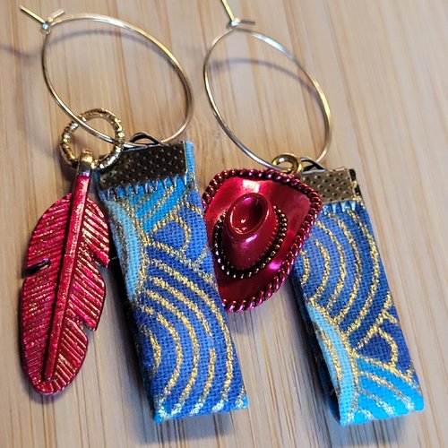Boucles d'oreilles asymetriques country