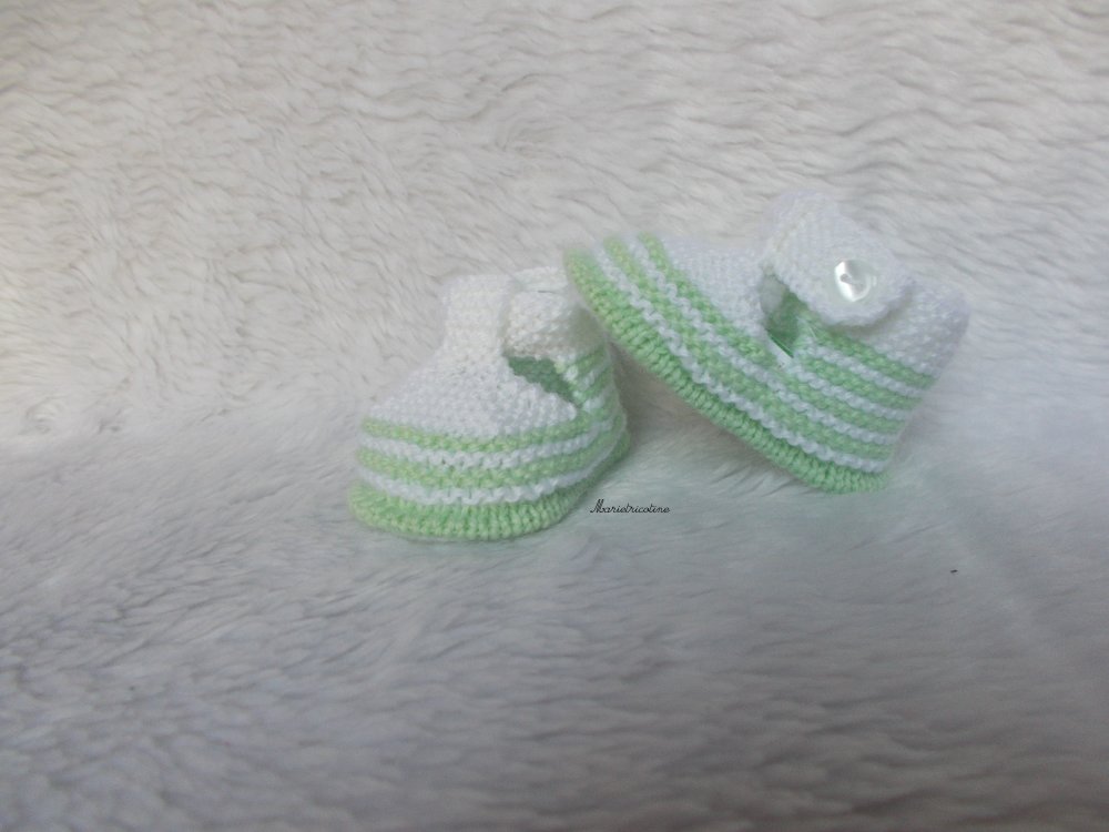 Chaussons bébé tricotés main Taille naissance 0/3 mois -  France