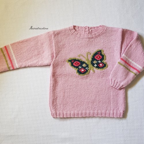 Pull enfant 4 ans tricot main laine bergere de france ideal