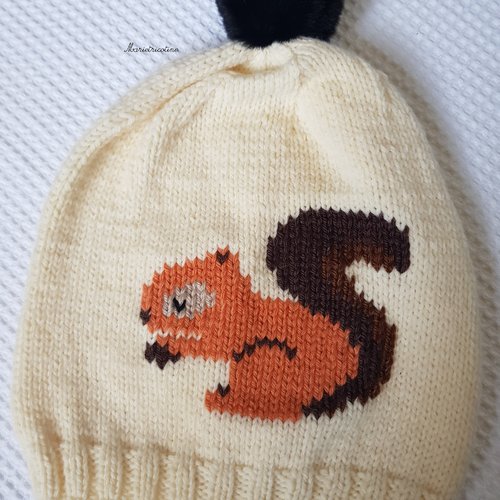 Bonnet enfant 2/4 ans tricoté main