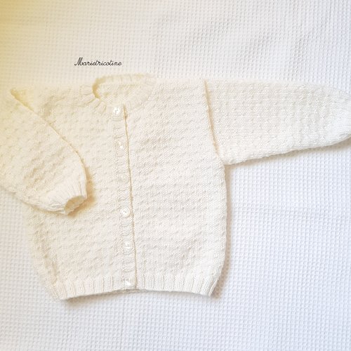 Gilet bébé 18 mois tricoté main en laine bergère de france