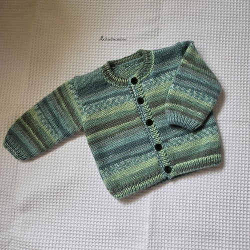 Gilet bébé 3 mois tricot main en laine rico baby