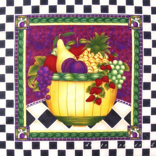 Coupon tissu patchwork vignette panneau  coupe de fruits n° 4