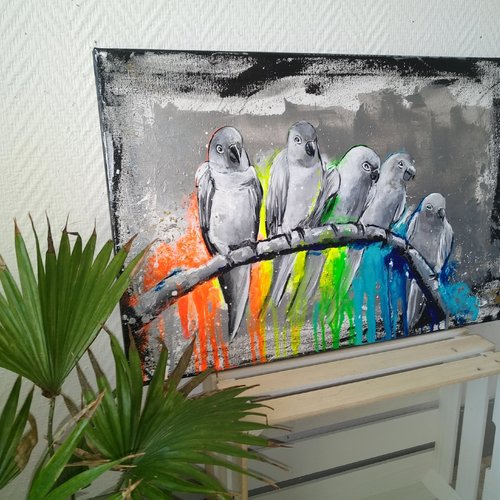 Les perroquets multicolores, oiseaux, animaux 40/60cm