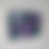 Cosmos, tableau pouring violet, turquoise, noir 30/30