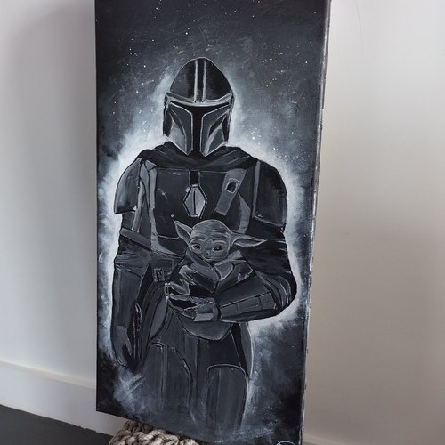 Starwars peinture acrylique noir, blanc 30/60cm