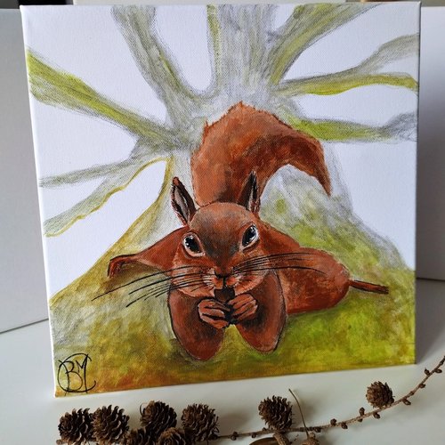 L'écureuil, peinture acrylique sur toile