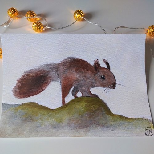 L'écureuil, dessin animaux, décoration nature, format a4
