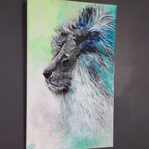 Le lion bleu, peinture