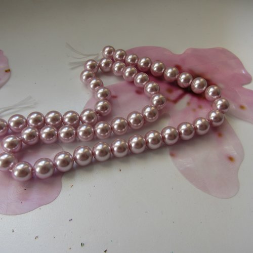 10 perles nacrées en verre 8 mm