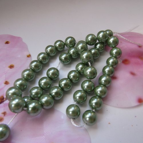10 perles nacrées en verre 8 mm