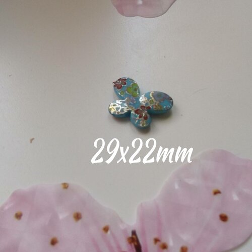 Perle papillon en acrylique 29x22 mm multicolore