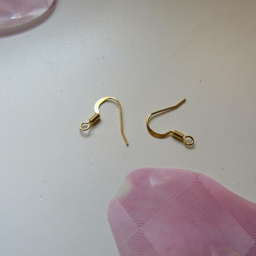 10  crochets pour boucles d'oreilles 15 mm métal doré sans nikel