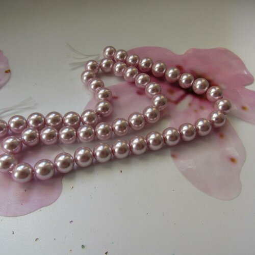10 perles en verre nacrées de 8 mm de diamètre