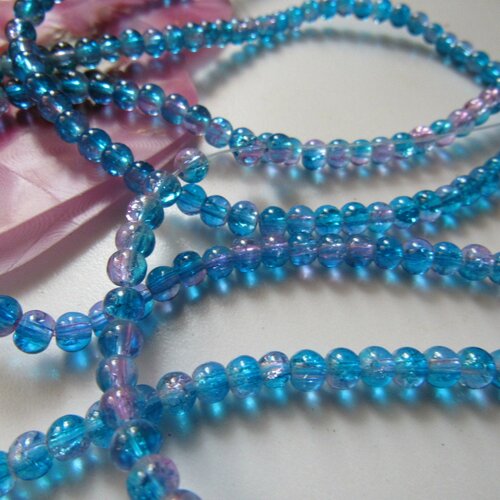 20 perles en verre mouchetées peintes à la main de 4 mm de diamètre