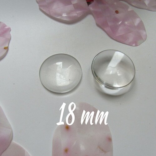 5 cabochon de 18 mm de diamètre en verre grossissant (loupe)