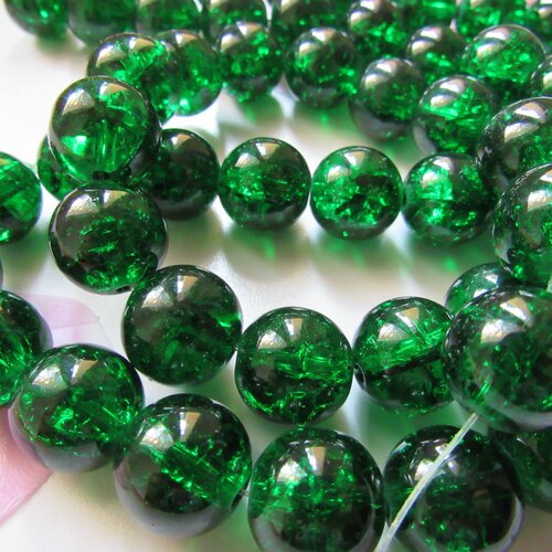 4 perles en verre mouchetées peintes à la main de 14 mm de diamètre