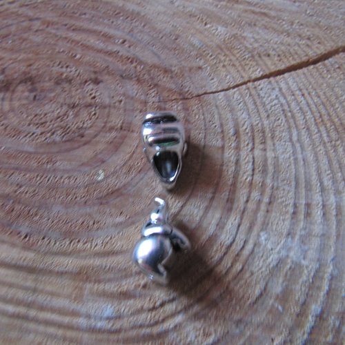 1 perle éléphant en métal argenté charm bracelet ou collier