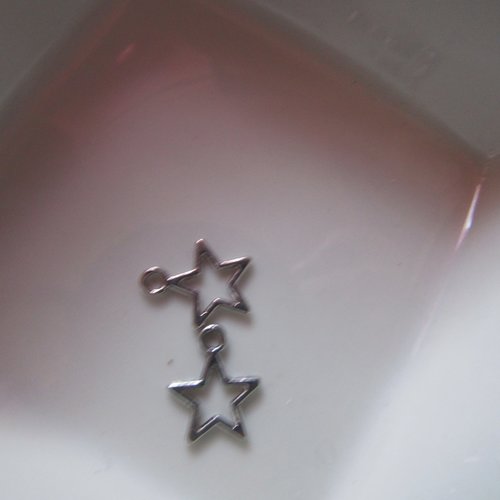 10 breloques pendentifs étoile de couleur argent 10mm 