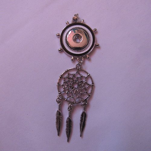 1 breloque pendentif dreamcatcher capteur de rêves snap 18mm