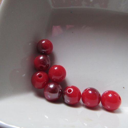 10 perles acryliques 10 mm bi color