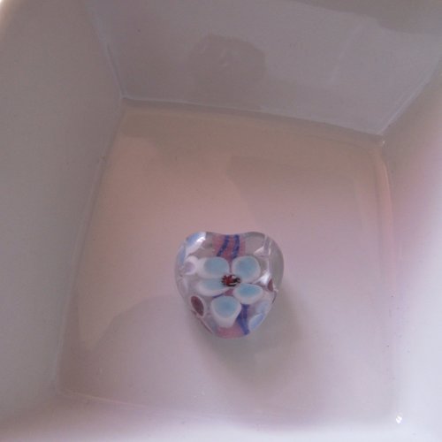 1 perle en verre coeur façon murano 20 mm