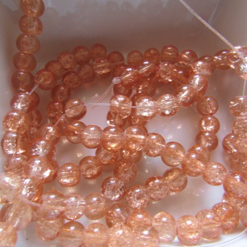 10 perles en verre mouchetées de 6 mm de diamètre