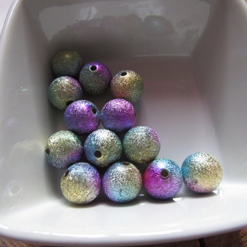 10 perles stardust de 12 mm de diamètre