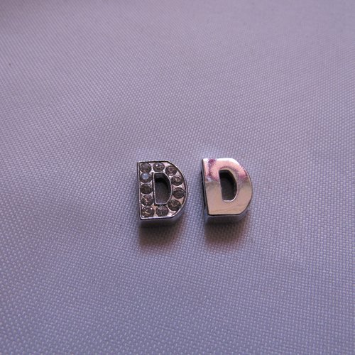 1 perle lettre passante 12mm pour bracelet à customiser