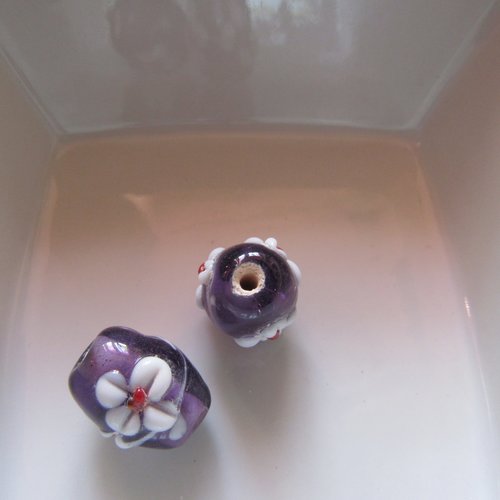 1 perle chalumeau fleur incrustée 20 x 10 mm