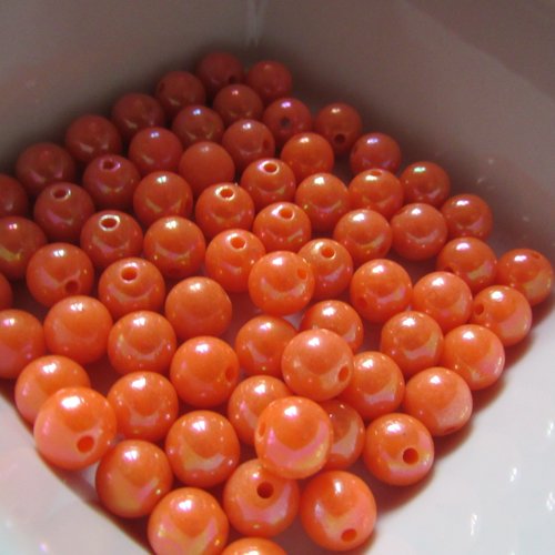 10 perles acryliques 8 mm nacrées