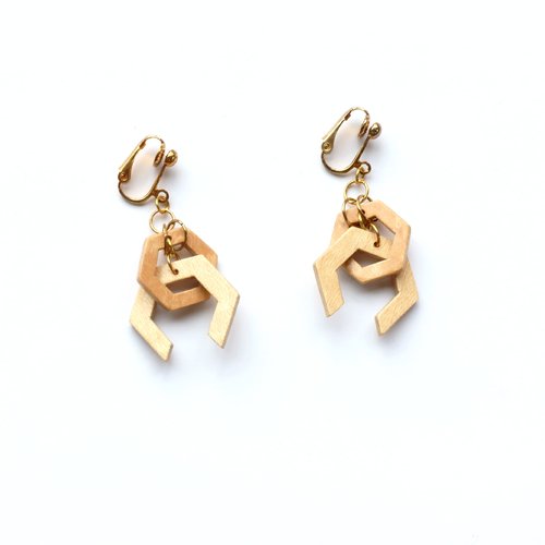 Clips d'oreille hexagones enchevêtrés