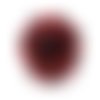 Bague brodée créateur rouge en cristal swarovski, anneau ajustable en argent
