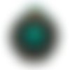 Bague brodée créateur turquoise topaze ivoire en pierre fine et cristal, anneau ajustable en laiton
