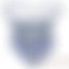 Collier créateur plastron tissé perles en verre bleu fermoir en argent