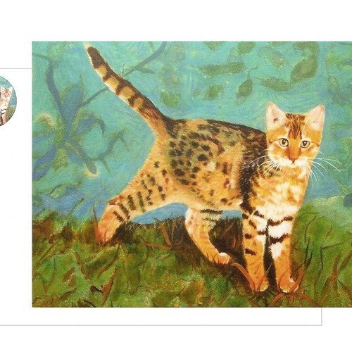 Carte d'art double chat léopard