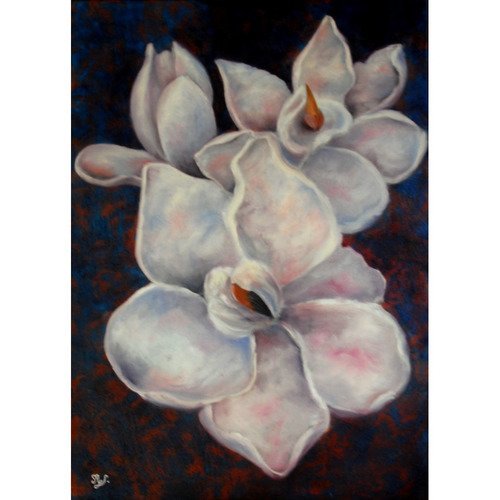 Magnolia for ever, peinture à l'huile nature florale