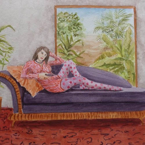 La zapette portrait féminin peinture aquarelle