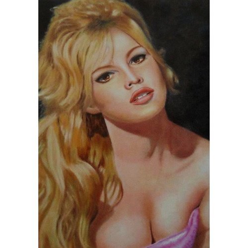 Brigitte bardot, reproduction de mon portrait peint à l'huile