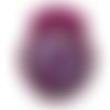 Boîte d'art ronde prune fuchsia motif abstrait