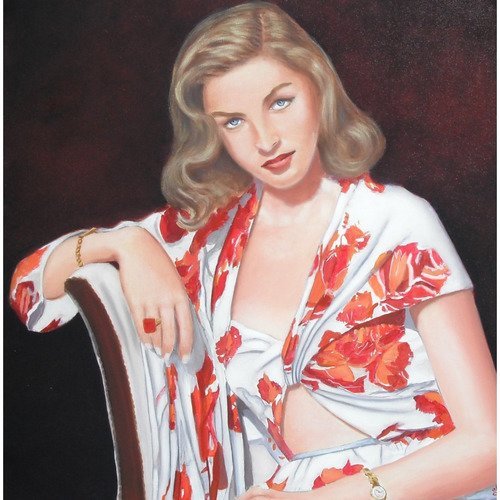Lauren bacall, portrait peinture à l'huile