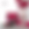 Pochette zippée téléphone à rabat et bandoulière liège rose tartan mini pied de poule