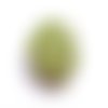 Badge coton enduit japonais éventails vert et blanc ø 38 mm