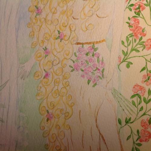 Ondine à la belle chevelure, inspirée de john william waterhouse